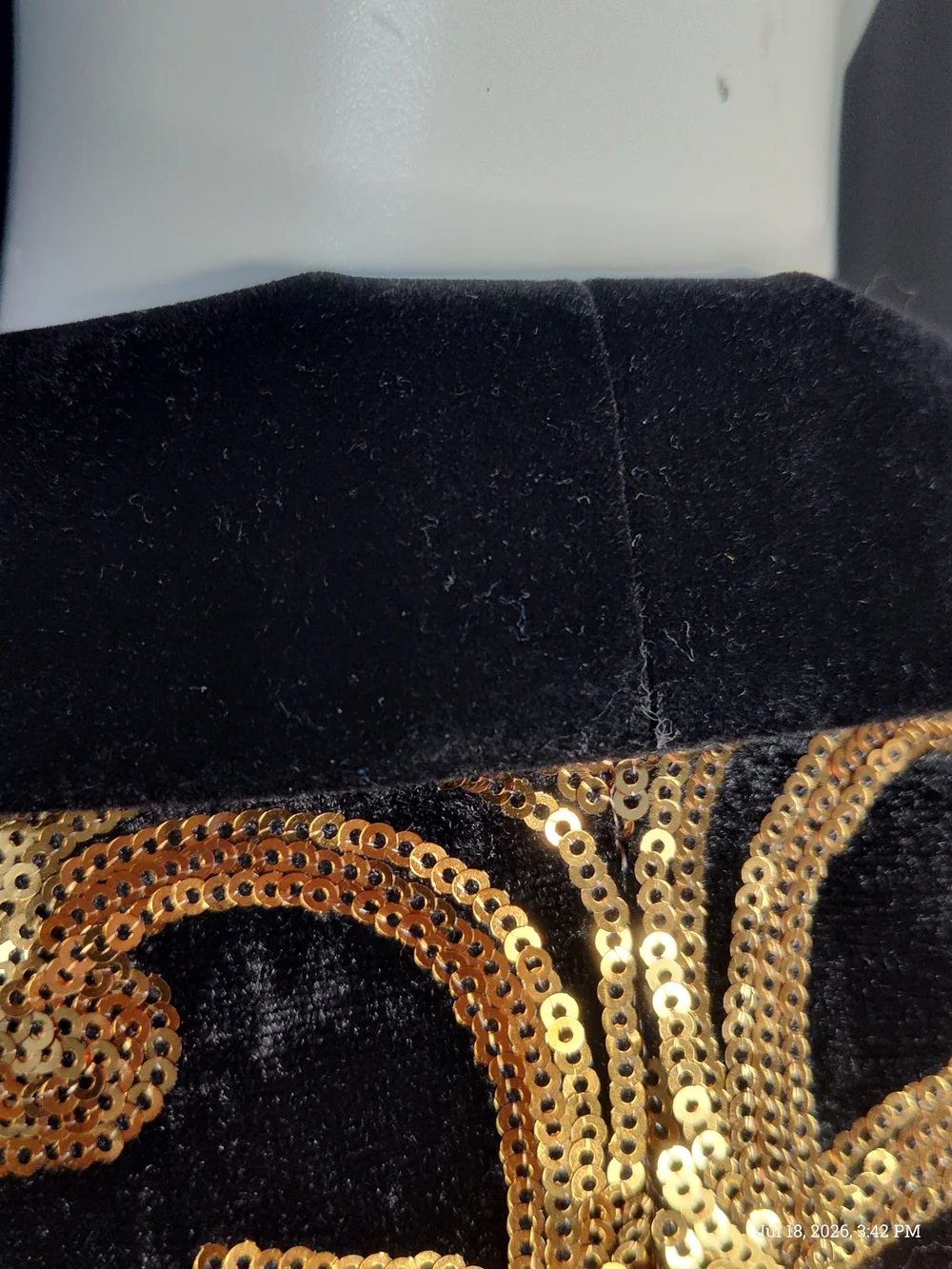 Bling Tuxedo Blazer Black Velvet W/Gold Floral Sequin Pattern 14Y Sz